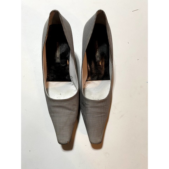 Bruno Magli Black and‎ White Check Lucite Heel Pump Size 8 - Picture 1 of 7